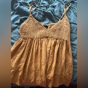 Trendy crochet babydoll tank